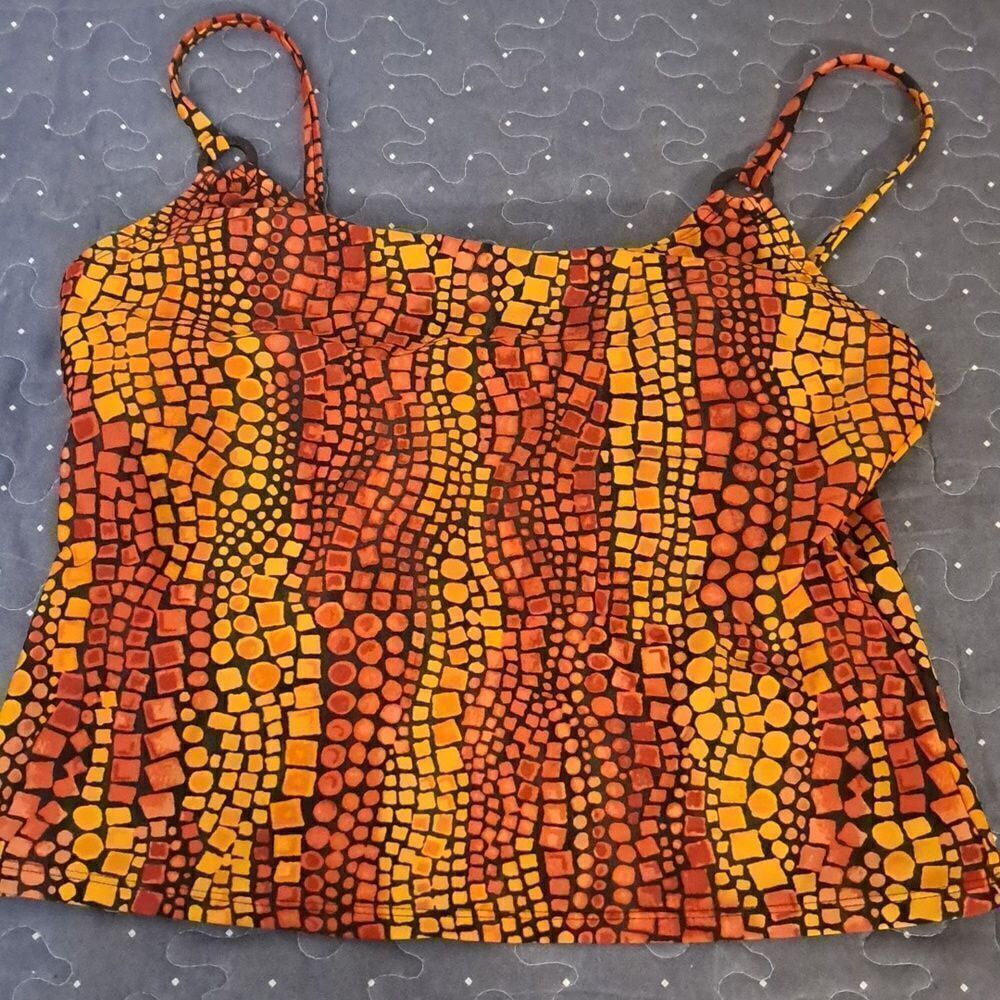 Cole of California orange tankini swim top size 10